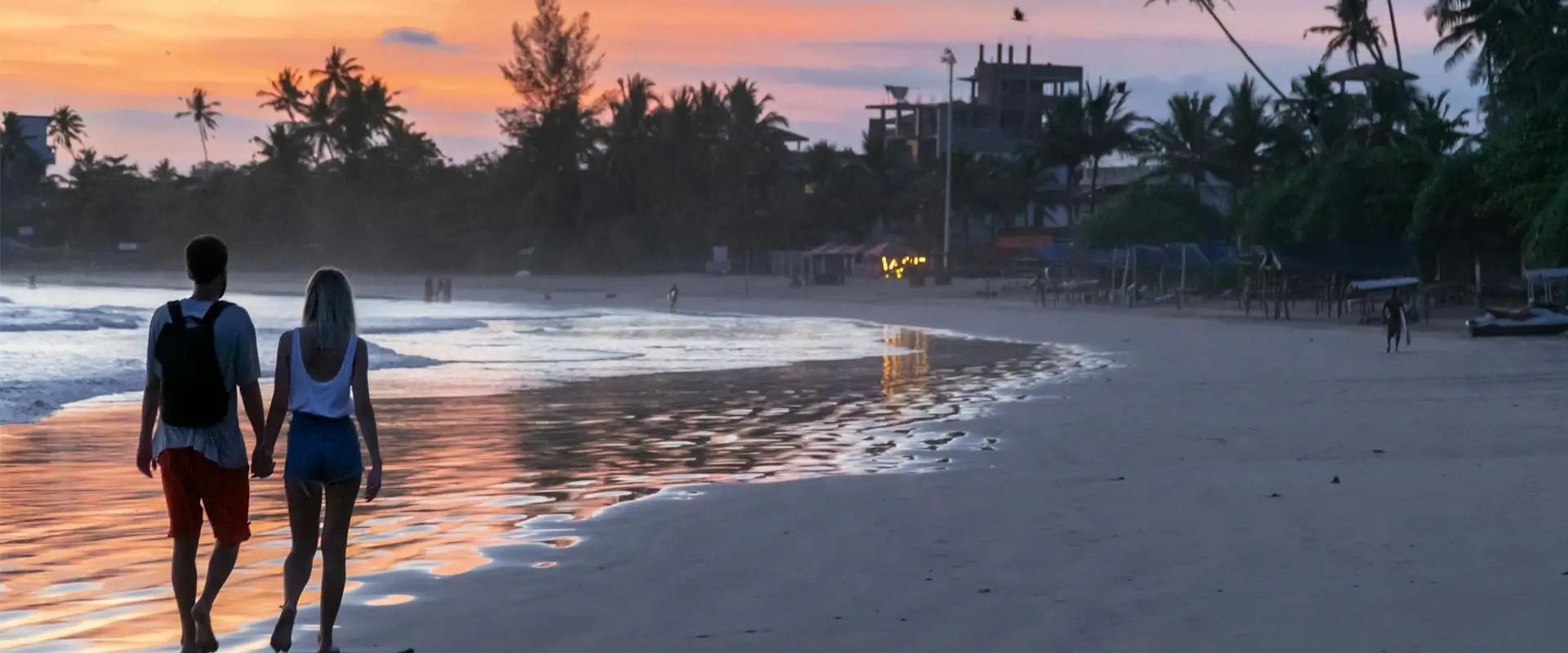 A beautiful beach sunset in Sri Lanka